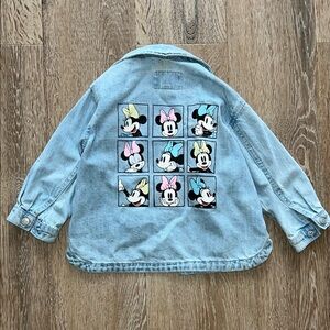 Zara Disney Kids Light Blue Denim Jacket with Patch